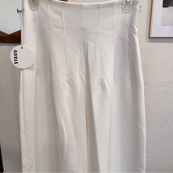 STAUD Caleb Pant in Ivory wide leg pant trousers- size 4 - Picture 13 of 17